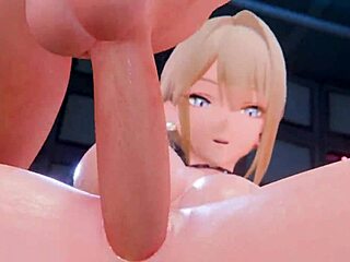 cartoon girl gets creampie in hentai video