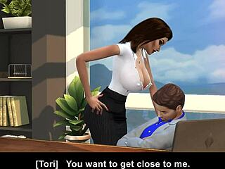 매혹적인 비서, 야생 섹스로 직장 따내