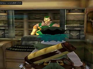 playing a wild hentai game on ps2 with big tits action.