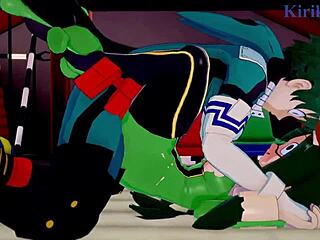 tsuyu asui and mt lady fuck izuku midoriya in hentai creampie