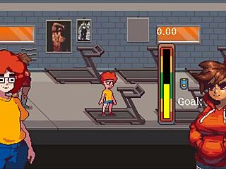 i love how this msucular girl in gym buddies hentai sucks my cock after training, her boobs bouncing so cute.