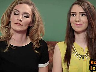 Dom demande : Prêt pour ce trio BDSM ? Soumises penchées, une lèche la chatte avidement.