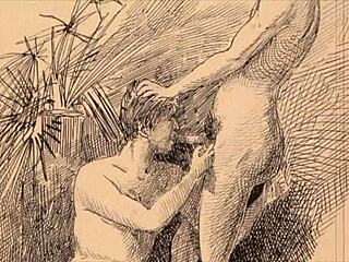 old-school erotic drawings bring vintage vibes to life