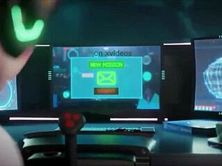 D.Va Embarks on 3D Anime Space Adventure with Monster Cock 3some Blowjob Mission