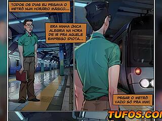 Novinha fogosa sem calcinha no metrô escuro, luz no fim do trem me deixa gozando a vida adoidado