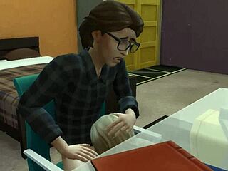 Blonde Busty Stepmom Seduces Her Nerdy Virgin Stepson for Hard Action