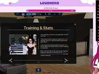 Vtuber LewdNeko játszik a forró harem játékkal.