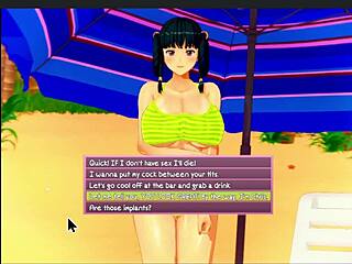 perfect day at the beach with mya in a hot 3d anime scene
