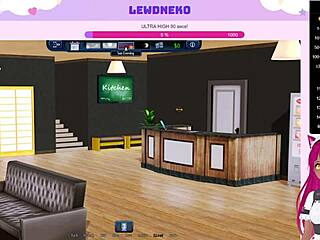 Vtuber LewdNeko játszik a forró harem játékkal.