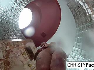 Steamy Shower Play With Christy and Dahlia. Behind-the-Scenes Lesbian Fun!