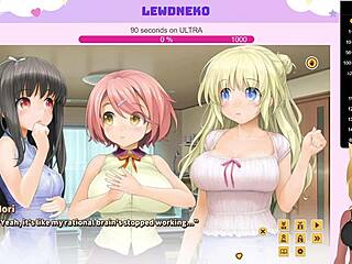 lewdneko's big tits bounce while playing love cubed part 4 😍