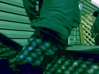 Skinny Old Woman Stretches in Leggings and Fishnets, Showing Ass and Legs in Homemade Video