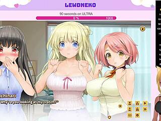 lewdneko's big tits bounce while playing love cubed part 4 😍