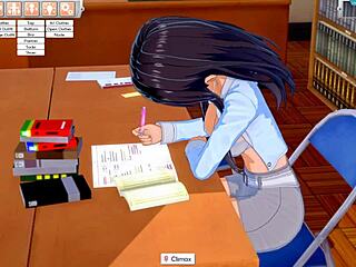 Teen sucks and bangs in library at koikatsu party hentai style