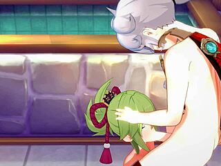 just watched kazuha and kuki shinobu in genshin impact hentai, wild japanese anime sex!