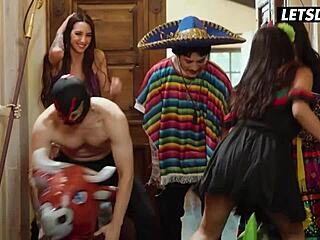 Holiday orgy with Natalia Nix, Sophia Leone, and more