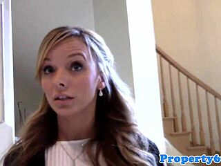 Realtor strips in lingerie for commission.