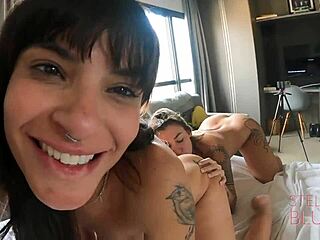 Sucked and rubbed roommate's pussy until orgasm in homemade lesbian teaser with Damiana.