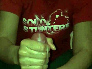 Big cock strokes out a huge load