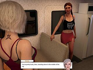 Redhead plays midnight ride on christmas, getting blowjob and creampie in shaved pussy.