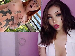 Beautiful girl with glasses tattoos gets hot fuck