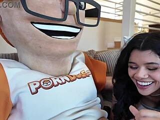 black-haired harley haze plays with toys