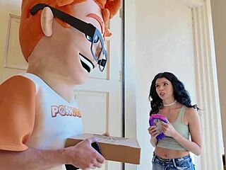 black-haired harley haze plays with toys