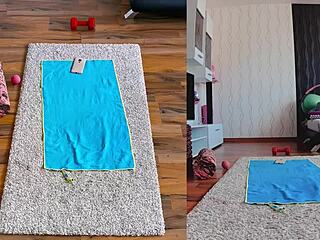 Wet and Wild Naked Workout on Dual Cam - Absolutely Unbelievable!