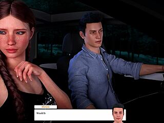 Redhead plays midnight ride on christmas, getting blowjob and creampie in shaved pussy.