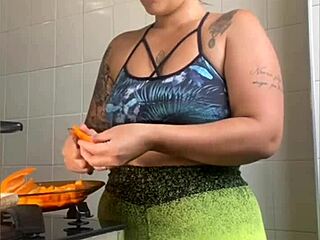 Married woman fakes cooking videos to flash her swollen pussy online