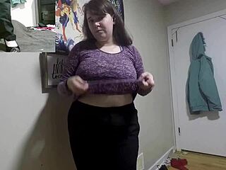 chubby girl masturbates to roleplay with two cocks?