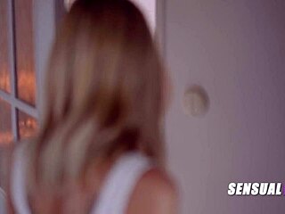 Passionate blonde lesbian cuties get intimate in skinny girl-on-girl action