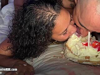 Birthday Cake Licked Off Her Ass And His Huge Cock?