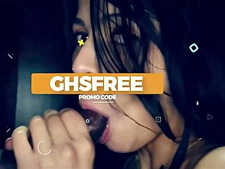 nerdy brunette uses vibrator after gloryhole blowjobs