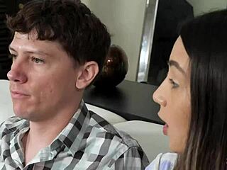 stepbrother whips out his big cock for stepsister to slobber on?