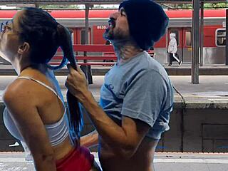 Casal Bangs Hard in Public at Train Terminal