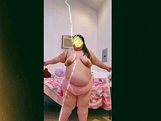 Hey, mature old cougar with saggy tits doing topless dance on webcam