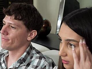 stepbrother whips out his big cock for stepsister to slobber on?