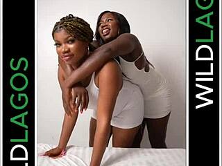 Lesbian strippers tease each other on stage