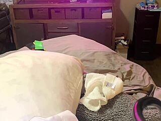 Girl Slips into Lingerie for Dildo Play with Lucky Guy