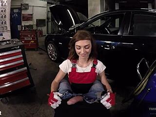 Hot Car Mechanic Tera Link Offers Extra POV Sex Services!