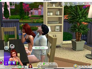 Sexy Asian Redhead Cheats with Newlywed in Intense Sims 4 Scene