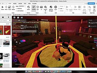 Dancing with a cute bunny in costume