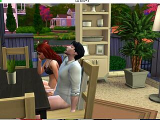 Sexy Asian Redhead Cheats with Newlywed in Intense Sims 4 Scene