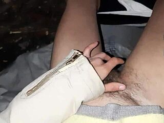 Masturbate our hairy pussies in secret hut!