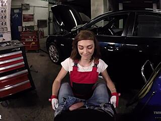 Hot Car Mechanic Tera Link Offers Extra POV Sex Services!