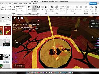 Dancing with a cute bunny in costume