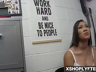 Madi Laine caught shoplifting, begs officer Rusty Nails, Please, just take me instead!