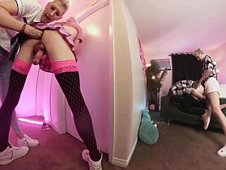 girlfriends dominate slave guys to cum