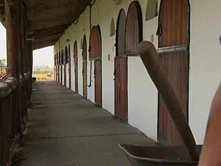 Outdoor milf fuck in lingerie at abandoned factory